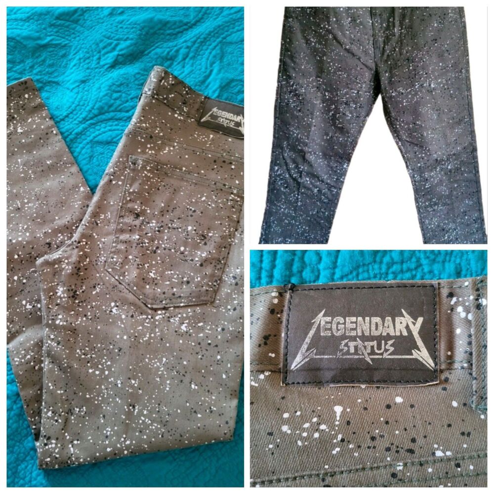 New Mens Size 36 Paint Splatter Jeans Heavy Cotton Street Wear Legendary Status